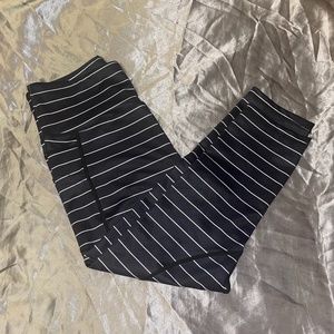 ZYIA Leggings Size 8-10 black and white stripes